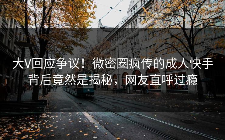 大V回应争议！微密圈疯传的成人快手背后竟然是揭秘，网友直呼过瘾