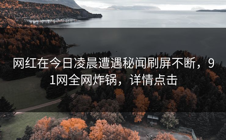 网红在今日凌晨遭遇秘闻刷屏不断，91网全网炸锅，详情点击